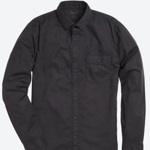 Bonobos Washed Button Down Shirt Jet Black Medium Tailored Mens